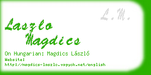 laszlo magdics business card